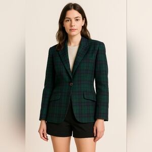 Pendleton‎ Black Watch Plaid Wool Blazer 100% Virgin Wool Size 14 USA